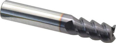 Niagara Cutter - 1/2", 1" LOC, 1/2" Shank Diam, 3" OAL, 3 Flute, Solid Carbide Square End Mill - Single End, TiAlN Finish, 60° Helix, Centercutting, Right Hand Cut, Series C360 - Eagle Tool & Supply