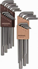 Paramount - 22 Piece L-Key Hex Key Set - Hex Range 0.05 to 3/8", 7-1/4" OAL, Steel - Eagle Tool & Supply