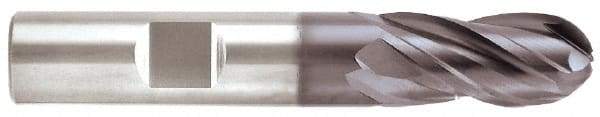 Niagara Cutter - 5/8" Diam, 1-1/4" LOC, 4 Flute Solid Carbide Ball End Mill - AlCrN Finish, Single End, 3-1/2" OAL, 5/8" Shank Diam, Spiral Flute - Eagle Tool & Supply