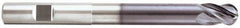 Niagara Cutter - 1/2" Diam, 5/8" LOC, 4 Flute Solid Carbide Ball End Mill - TiAlN Finish, Single End, 4" OAL, 1/2" Shank Diam, Spiral Flute - Eagle Tool & Supply