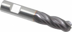 Niagara Cutter - 1/2" Diam, 1-1/4" LOC, 4 Flute Solid Carbide Ball End Mill - TiAlN Finish, Single End, 3" OAL, 1/2" Shank Diam, Spiral Flute - Eagle Tool & Supply