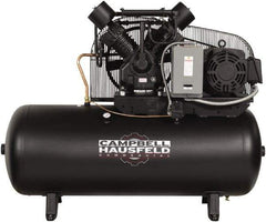 Campbell Hausfeld - 15 hp, 120 Gal Stationary Electric Horizontal Screw Air Compressor - Three Phase, 175 Max psi, 50 CFM, 208-230/460 Volt - Eagle Tool & Supply