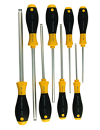 8 Piece - 1/8 - 3/8" - Ball End Hex Screwdriver MagicRing® Screw Holding SoftFinish® Cushion Grip - Eagle Tool & Supply