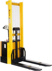 Vestil - 2,000 Lb Capacity, 62" Lift Height, Battery Powered Stacker - 3-3/8" Lowered Height, 42" Fork Length, 26-3/4" Overall Width - Eagle Tool & Supply
