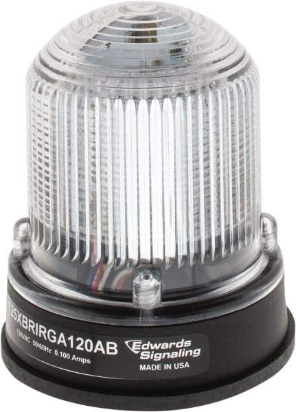 Edwards Signaling - 120 VAC, 4X NEMA Rated, LED, Amber, Green, Red, Multi Status Indicator - 65, 120, 240 Flashes per min, 3/4 Inch Pipe, 3-1/4 Inch Diameter, 3-7/8 Inch High, Panel Mount, Pipe Mount - Eagle Tool & Supply