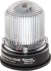 Edwards Signaling - 120 VAC, 4X NEMA Rated, LED, Amber, Green, Red, Multi Status Indicator - 65, 120, 240 Flashes per min, 3/4 Inch Pipe, 3-1/4 Inch Diameter, 3-7/8 Inch High, Panel Mount, Pipe Mount - Eagle Tool & Supply