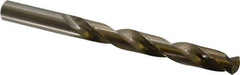 Chicago-Latrobe - 5/8" 135° Cobalt Jobber Drill - Oxide/Gold Finish, Right Hand Cut, Spiral Flute, Straight Shank, 7-1/8" OAL, Split Point - Eagle Tool & Supply