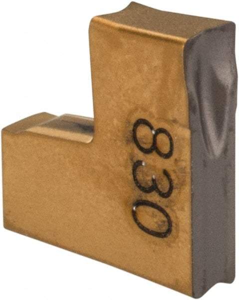 Iscar - TAGN2 J IC830 Grade, 0.0787" Cutting Width, Carbide Cutoff Insert - 0° Neutral Lead Angle, 0.0079" Cnr Rad, TiAlN Coated, Single End - Eagle Tool & Supply