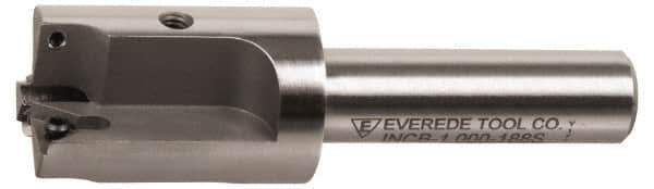 Everede Tool - 1-1/16 Inch Diameter, Interchangeable Pilot, Straight 1/2 Inch Shank Diameter, 3 Insert, Indexable Counterbore - 3.2 Inch Overall Length, TPGH 215 Insert, 3/16 Inch Pilot Hole Diameter Compatibility - Eagle Tool & Supply