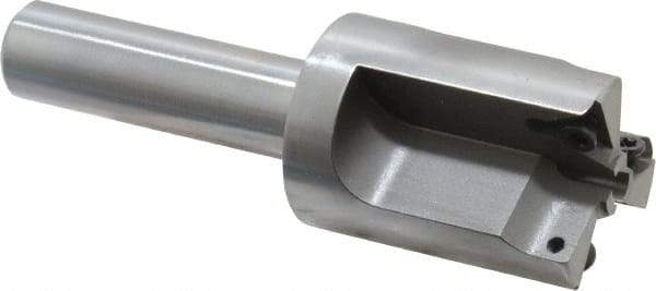 Everede Tool - 1-1/8 Inch Diameter, Interchangeable Pilot, Straight 1/2 Inch Shank Diameter, 3 Insert, Indexable Counterbore - 3.2 Inch Overall Length, TPGH 215 Insert, 3/16 Inch Pilot Hole Diameter Compatibility - Eagle Tool & Supply
