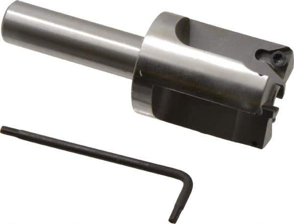 Everede Tool - 1-1/4 Inch Diameter, Interchangeable Pilot, Straight 1/2 Inch Shank Diameter, 3 Insert, Indexable Counterbore - 3.2 Inch Overall Length, TPGH 215 Insert, 5/16 Inch Pilot Hole Diameter Compatibility - Eagle Tool & Supply