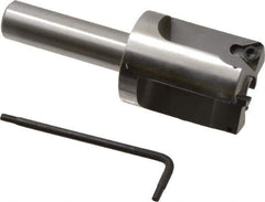Everede Tool - 1-1/4 Inch Diameter, Interchangeable Pilot, Straight 1/2 Inch Shank Diameter, 3 Insert, Indexable Counterbore - 3.2 Inch Overall Length, TPGH 215 Insert, 5/16 Inch Pilot Hole Diameter Compatibility - Eagle Tool & Supply