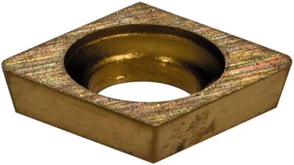 Everede Tool - CDCD15 Grade CVM2 Carbide Boring Insert - TiN Finish, 80° Diamond, 15° Relief Angle, 5/32" Inscr Circle, 0.04" Thick, 1/64" Corner Radius - Eagle Tool & Supply