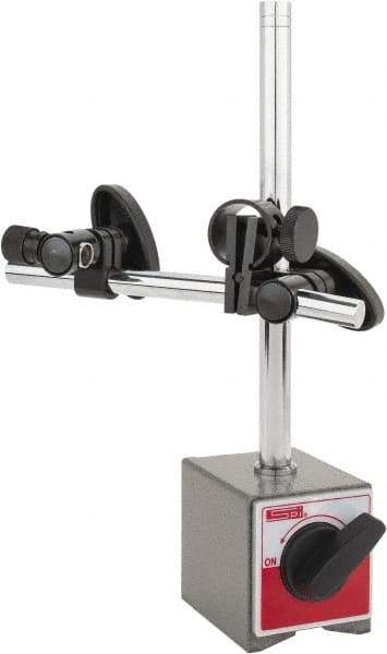 SPI - 175 Lb Magnetic Force, Fine Adjustment Indicator Positioner & Holder with Base - Post & Rod, Rectangular Base, 2-1/8" Base Height, 2-1/4" Base Length, 2" Base Width - Eagle Tool & Supply