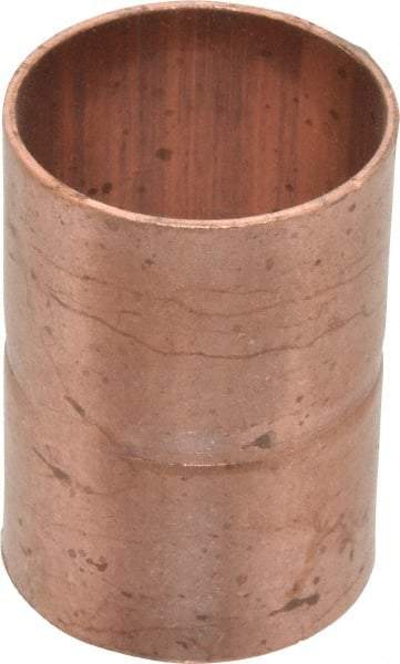 Mueller Industries - 1-1/4" Wrot Copper Pipe Coupling with Rolled Stop - C x C, Solder Joint - Eagle Tool & Supply
