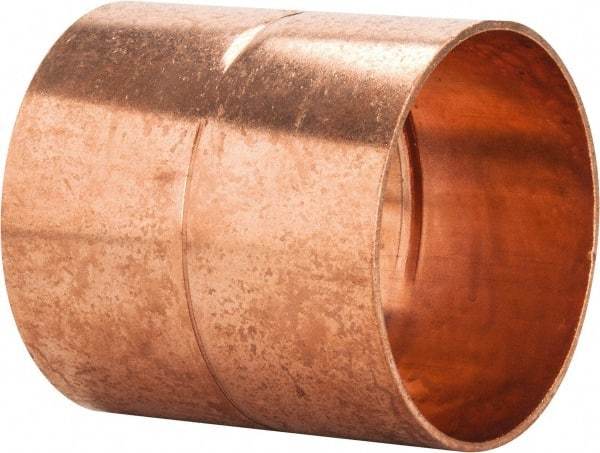 Mueller Industries - 4" Wrot Copper Pipe Coupling with Rolled Stop - C x C, Solder Joint - Eagle Tool & Supply