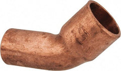 Mueller Industries - 1/4" Wrot Copper Pipe 45° Elbow - FTG x C, Solder Joint - Eagle Tool & Supply