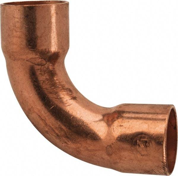 Mueller Industries - 1/2" Wrot Copper Pipe 90° Long Radius Elbow - C x C, Solder Joint - Eagle Tool & Supply