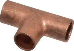 Mueller Industries - 1/8" Wrot Copper Pipe Tee - C x C x C, Solder Joint - Eagle Tool & Supply