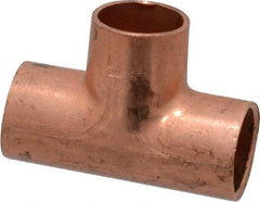 Mueller Industries - 1/4" Wrot Copper Pipe Tee - C x C x C, Solder Joint - Eagle Tool & Supply