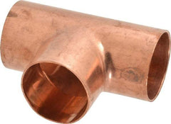 Mueller Industries - 2" Wrot Copper Pipe Tee - C x C x C, Solder Joint - Eagle Tool & Supply