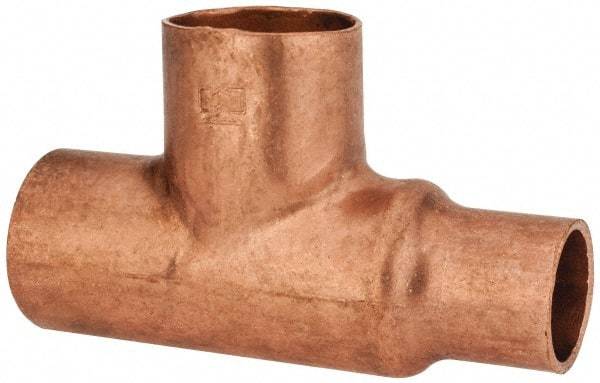 Mueller Industries - 3/4 x 1/2 x 3/4" Wrot Copper Pipe Tee - C x C x C, Solder Joint - Eagle Tool & Supply