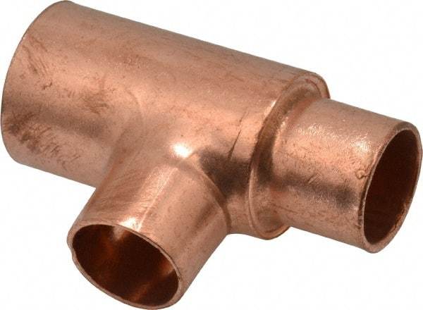 Mueller Industries - 3/4 x 1/2 x 1/2" Wrot Copper Pipe Tee - C x C x C, Solder Joint - Eagle Tool & Supply