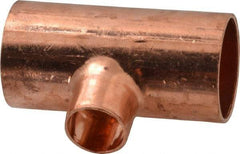Mueller Industries - 1 x 1 x 1/2" Wrot Copper Pipe Tee - C x C x C, Solder Joint - Eagle Tool & Supply