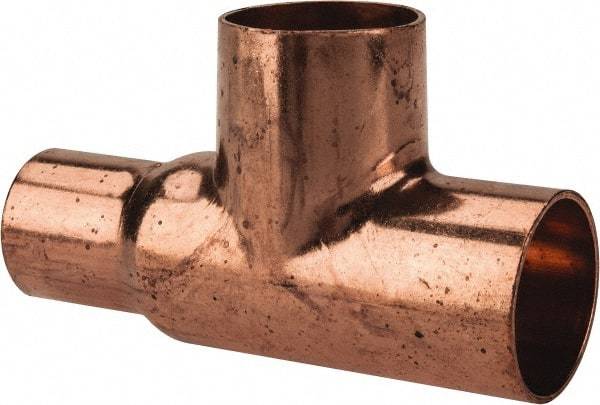Mueller Industries - 1 x 3/4 x 1" Wrot Copper Pipe Tee - C x C x C, Solder Joint - Eagle Tool & Supply