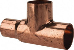 Mueller Industries - 1 x 3/4 x 1" Wrot Copper Pipe Tee - C x C x C, Solder Joint - Eagle Tool & Supply