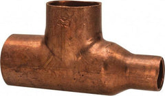 Mueller Industries - 1 x 1/2 x 1" Wrot Copper Pipe Tee - C x C x C, Solder Joint - Eagle Tool & Supply