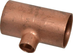 Mueller Industries - 1-1/4 x 1-1/4 x 1/2" Wrot Copper Pipe Tee - C x C x C, Solder Joint - Eagle Tool & Supply