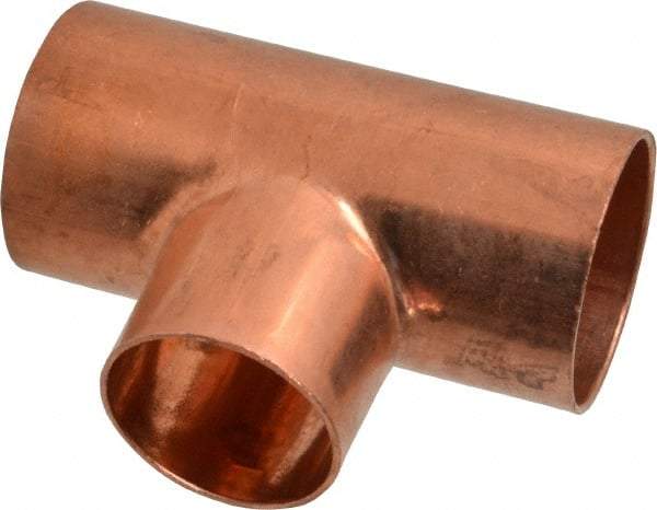 Mueller Industries - 1-1/2 x 1-1/2 x 1-1/4" Wrot Copper Pipe Tee - C x C x C, Solder Joint - Eagle Tool & Supply