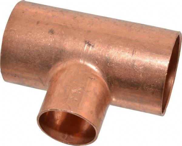 Mueller Industries - 1-1/2 x 1-1/2 x 1" Wrot Copper Pipe Tee - C x C x C, Solder Joint - Eagle Tool & Supply