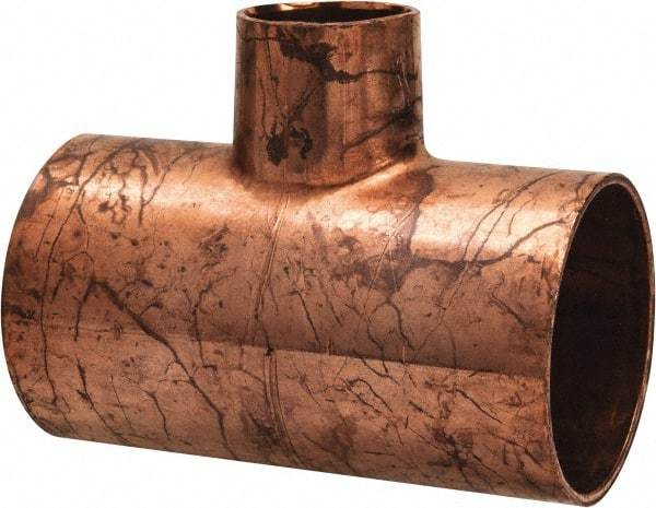 Mueller Industries - 1-1/2 x 1-1/2 x 3/4" Wrot Copper Pipe Tee - C x C x C, Solder Joint - Eagle Tool & Supply