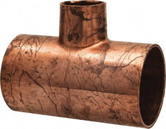 Mueller Industries - 1-1/2 x 1-1/2 x 3/4" Wrot Copper Pipe Tee - C x C x C, Solder Joint - Eagle Tool & Supply