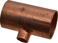 Mueller Industries - 1-1/2 x 1-1/2 x 1/2" Wrot Copper Pipe Tee - C x C x C, Solder Joint - Eagle Tool & Supply