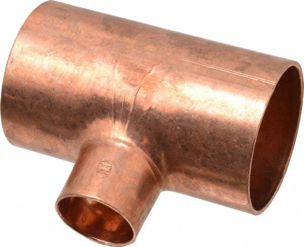Mueller Industries - 2 x 2 x 1" Wrot Copper Pipe Tee - C x C x C, Solder Joint - Eagle Tool & Supply