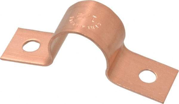 Mueller Industries - 1/2 Pipe, Copper, Pipe or Tube Strap - 2 Mounting Holes - Eagle Tool & Supply