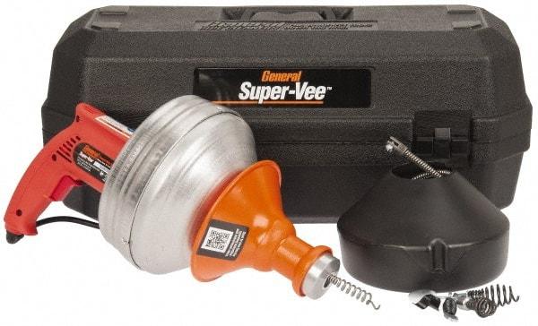 General Pipe Cleaners - Electric Battery Drain Cleaning Machine - For 3" Pipe, 500 Max RPM - Eagle Tool & Supply