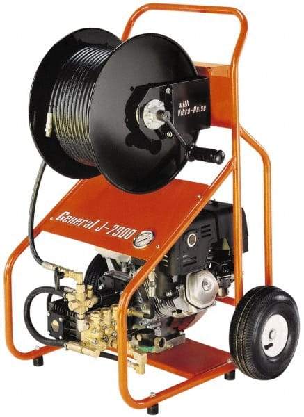 General Pipe Cleaners - Gas Jet Battery Drain Cleaning Machine - For 3" to 8" Pipe, 200' Cable - Eagle Tool & Supply