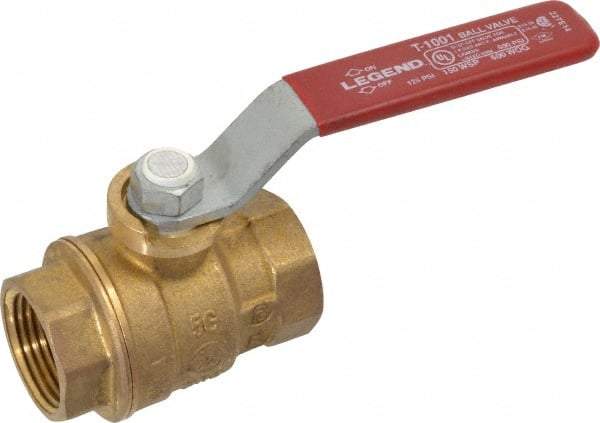 Legend Valve - 3/4" Pipe, Full Port, Brass Standard Ball Valve - Inline - One Way Flow, FNPT x FNPT Ends, Lever Handle, 600 WOG, 150 WSP - Eagle Tool & Supply