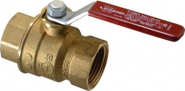 Legend Valve - 1" Pipe, Full Port, Brass Standard Ball Valve - Inline - One Way Flow, FNPT x FNPT Ends, Lever Handle, 600 WOG, 150 WSP - Eagle Tool & Supply