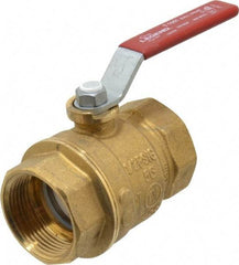 Legend Valve - 1-1/4" Pipe, Full Port, Brass Standard Ball Valve - Inline - One Way Flow, FNPT x FNPT Ends, Lever Handle, 600 WOG, 150 WSP - Eagle Tool & Supply