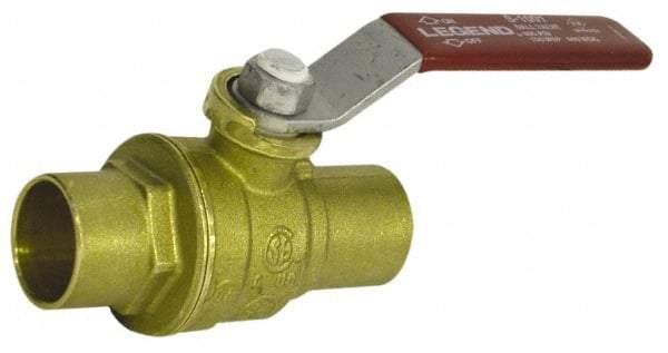 Legend Valve - 2" Pipe, Full Port, Lead Free Brass Standard Ball Valve - 2 Piece, FNPT x FNPT Ends, Lever Handle, 600 WOG, 150 WSP - Eagle Tool & Supply