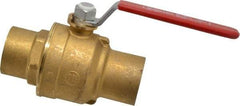 Legend Valve - 1-1/2" Pipe, Full Port, Brass Standard Ball Valve - Inline - One Way Flow, Soldered x Soldered Ends, Lever Handle, 600 WOG, 150 WSP - Eagle Tool & Supply