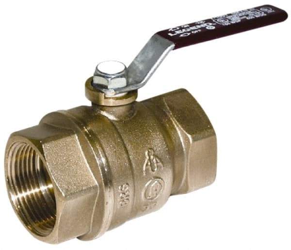 Legend Valve - 2-1/2" Pipe, Full Port, Brass Standard Ball Valve - Inline - One Way Flow, FNPT x FNPT Ends, Lever Handle, 400 WOG, 150 WSP - Eagle Tool & Supply