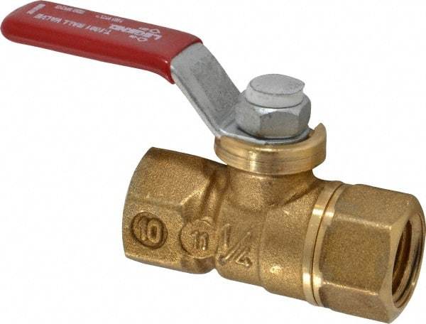 Legend Valve - 1/4" Pipe, Full Port, Brass Standard Ball Valve - Inline - One Way Flow, FNPT x FNPT Ends, Lever Handle, 600 WOG, 150 WSP - Eagle Tool & Supply