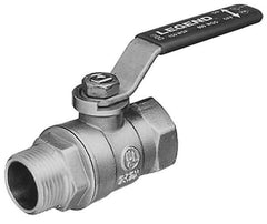 Legend Valve - 1" Pipe, Large Port, Brass Standard Ball Valve - Inline - One Way Flow, MNPT x FNPT Ends, Lever Handle, 600 WOG, 150 WSP - Eagle Tool & Supply