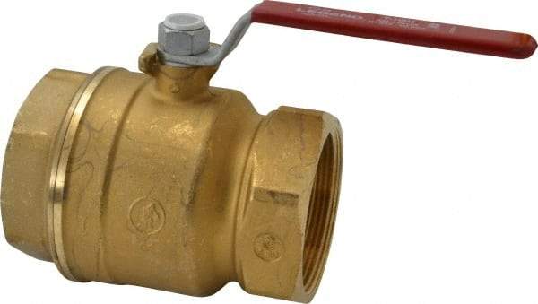 Legend Valve - 3" Pipe, Full Port, Brass Standard Ball Valve - Inline - One Way Flow, FNPT x FNPT Ends, Lever Handle, 400 WOG, 150 WSP - Eagle Tool & Supply